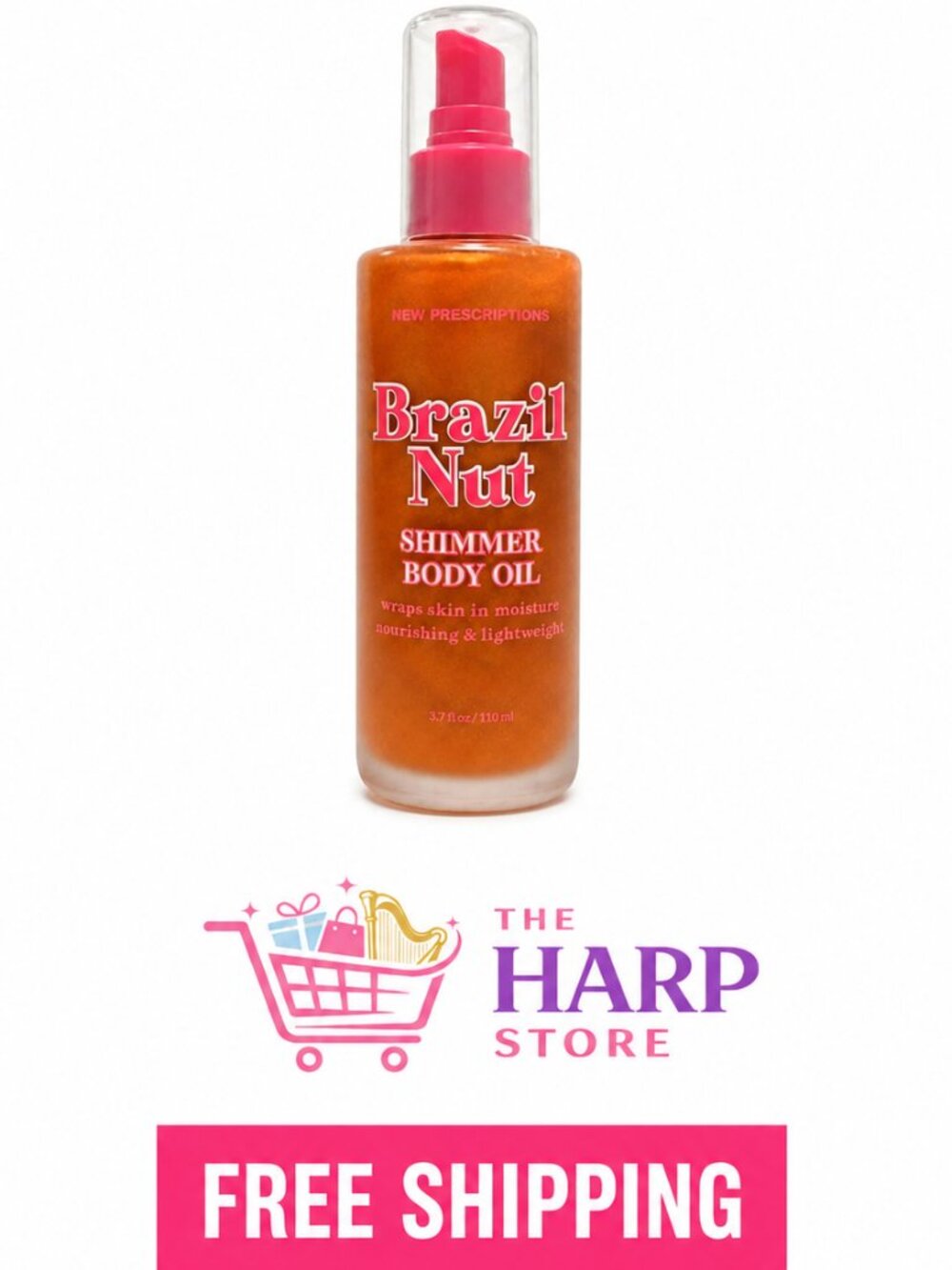 Body Prescriptions Brazil Nut Shimmer Body Oil Hydrating Glow 3.7 oz